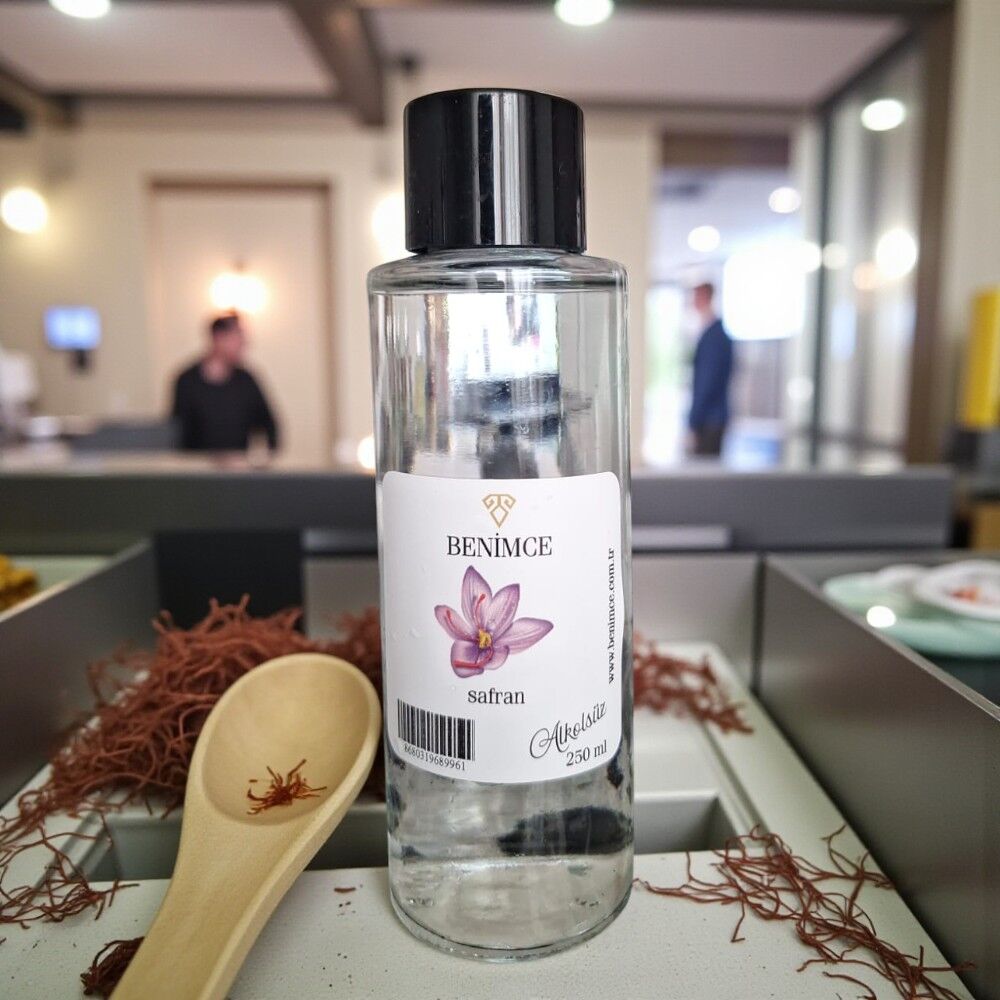250 ml Silindir Cam Şişe  Alkolsüz Kolonyalar – Benimce’den Özel Seri Safran